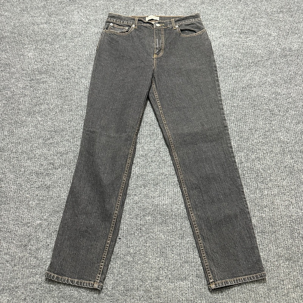 London Jeans Womens Size 12 Black Denim Stretch Original Classic High Rise